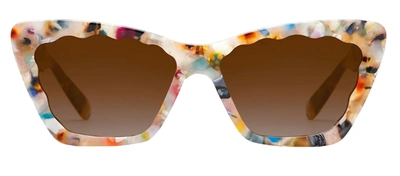 Shop Krewe Brigitte Gelato Cat Eye Sunglasses In Brown