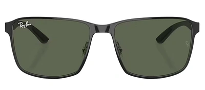 Shop Ray Ban Rb3721 914471 Rectangle Sunglasses In Green