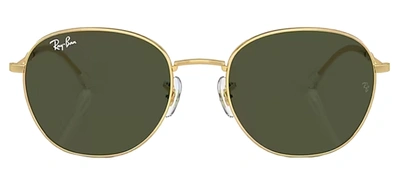 Shop Ray Ban Rb3809 001/31 Round Sunglasses In Green