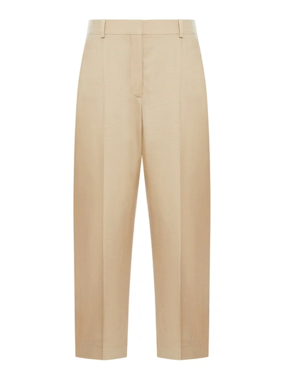 Shop Stella Mccartney Pleated Tailored Trousers In Nude & Neutrals