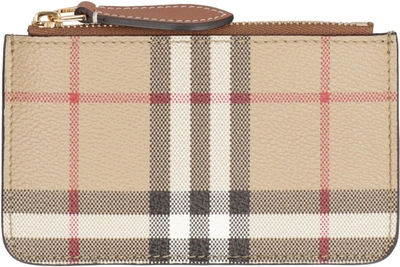 Shop Burberry Coated Fabric Coin Purse In Beige
