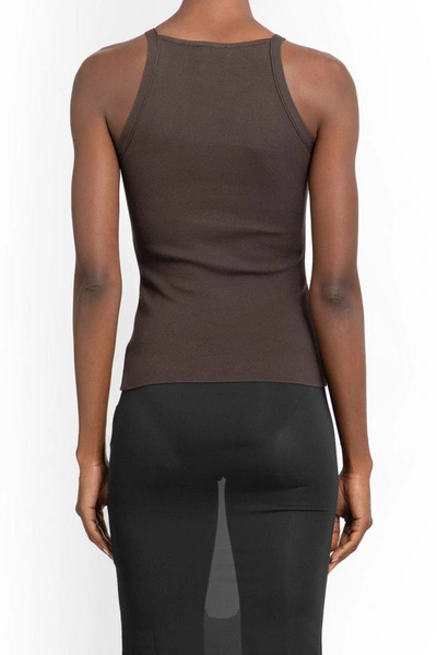 Shop Courrèges Tank Tops In Brown