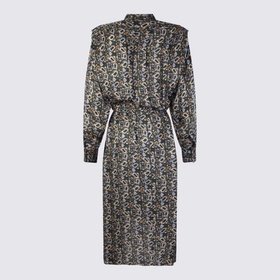 Shop Isabel Marant Multicolour Viscose And Silk Blend Floral Dress In Black