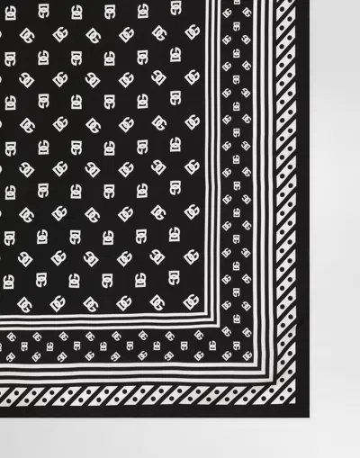 Dolce & Gabbana Logo Monogram Silk Scarf In プリント