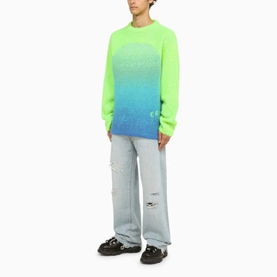 Shop Erl Gradient Rainbow Sweater In Green