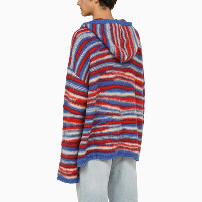 Shop Erl Multicolour Knitted Hoodie In Multicolor