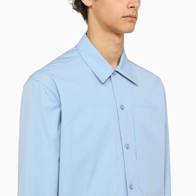 Shop Jil Sander Light Oversize Shirt With Pockets In Blue