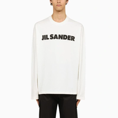 Shop Jil Sander Logoed Crew-neck Sweatshirt In White