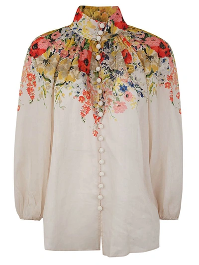 Shop Zimmermann Alight Billow Blouse Clothing In Multicolour