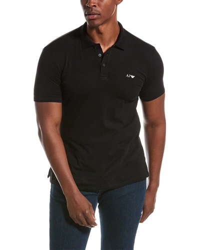 Shop Armani Exchange Polo Shirt In Black