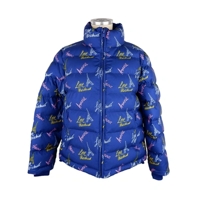 Shop Love Moschino Polyester Jackets & Women's Coat In Blue