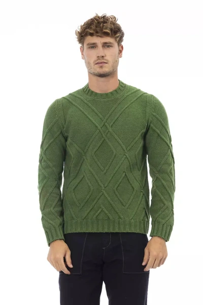 Shop Alpha Studio Merino Wool Men's Sweater In Green