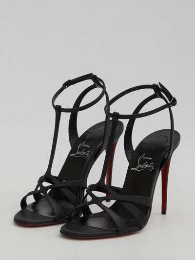 Shop Christian Louboutin Tangueva 100 Sandals In Black