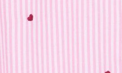 Shop Beachlunchlounge Kaylee Heart Stripe Long Sleeve Button-up Shirt In Dreamy Pink Hearts