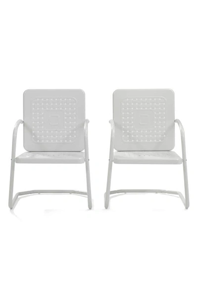 Shop Crosley Radio Bates 2-piece Cantilever Outdoor Chair Set In White Gloss