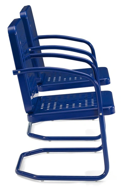 Crosley Radio Bates 2-piece Cantilever Outdoor Chair Set In Navy Gloss