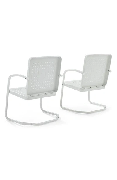Crosley Radio Bates 2-piece Cantilever Outdoor Chair Set In White Gloss