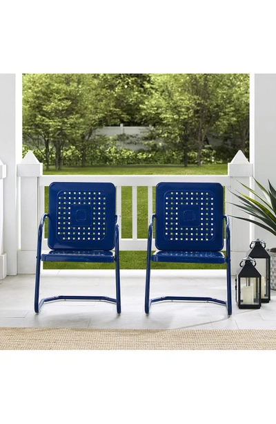 Crosley Radio Bates 2-piece Cantilever Outdoor Chair Set In Navy Gloss