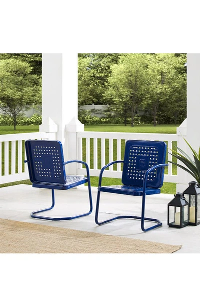 Crosley Radio Bates 2-piece Cantilever Outdoor Chair Set In Navy Gloss