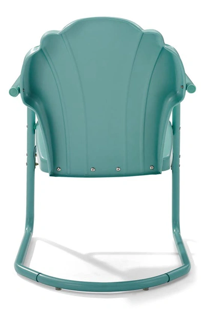 Shop Crosley Radio Tulip 2-piece Cantilever Outdoor Chair Set In Pastel Blue Satin