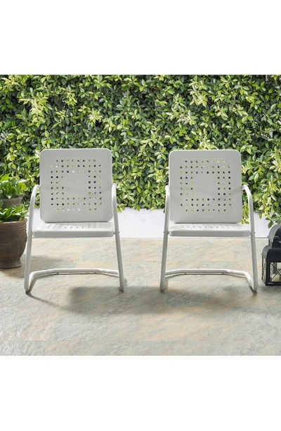 Crosley Radio Bates 2-piece Cantilever Outdoor Chair Set In White Gloss