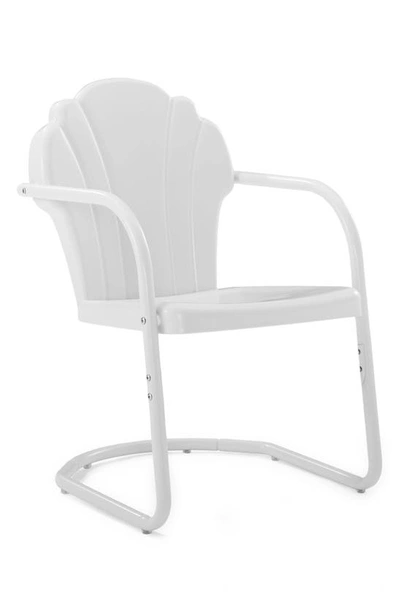 Shop Crosley Radio Tulip 2-piece Cantilever Outdoor Chair Set In White Satin