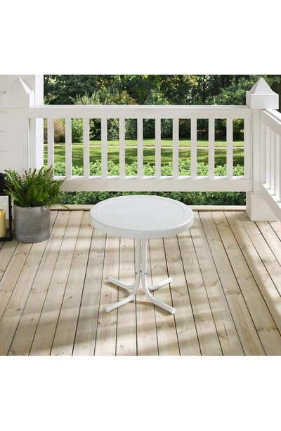 Shop Crosley Radio Griffith Metal Round Side Table In White Satin