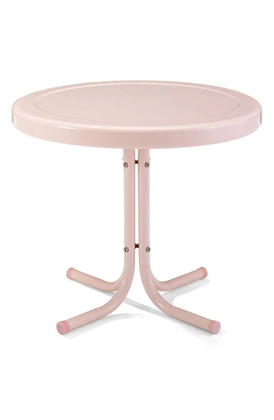 Shop Crosley Radio Griffith Metal Round Side Table In Pastel Pink Gloss