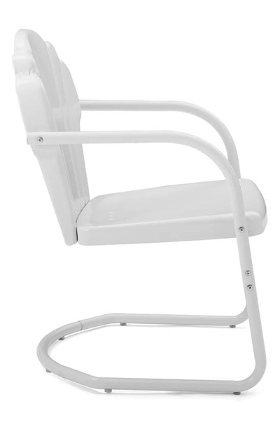 Crosley Radio Tulip 2-piece Cantilever Outdoor Chair Set In White Satin