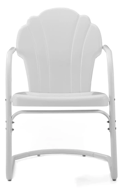 Shop Crosley Radio Tulip 2-piece Cantilever Outdoor Chair Set In White Satin