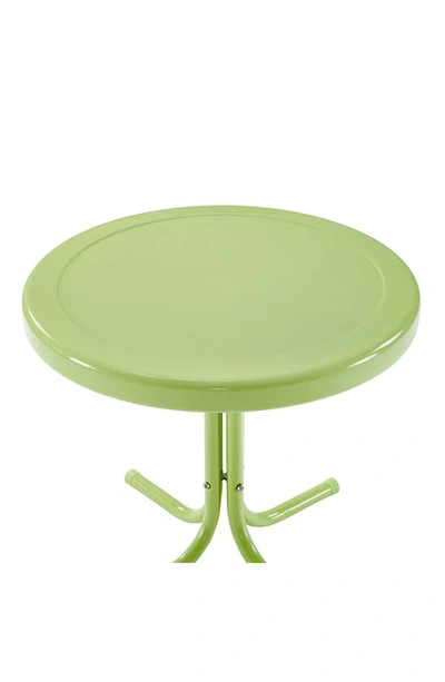 Crosley Radio Griffith Metal Round Side Table In Key Lime Gloss