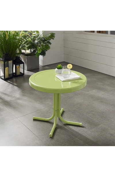 Crosley Radio Griffith Metal Round Side Table In Key Lime Gloss