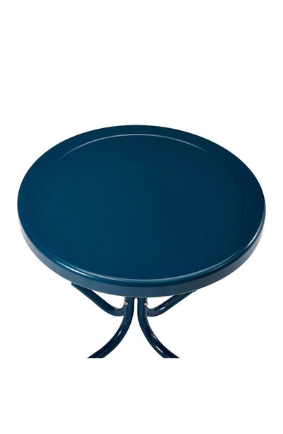 Shop Crosley Radio Griffith Metal Round Side Table In Navy Gloss