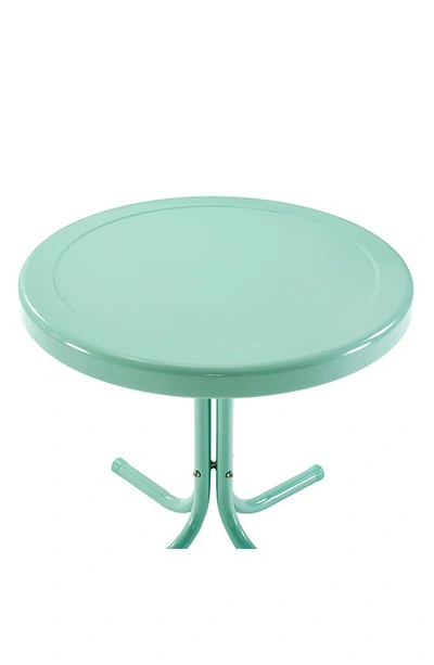 Crosley Radio Griffith Metal Round Side Table In Aqua Gloss