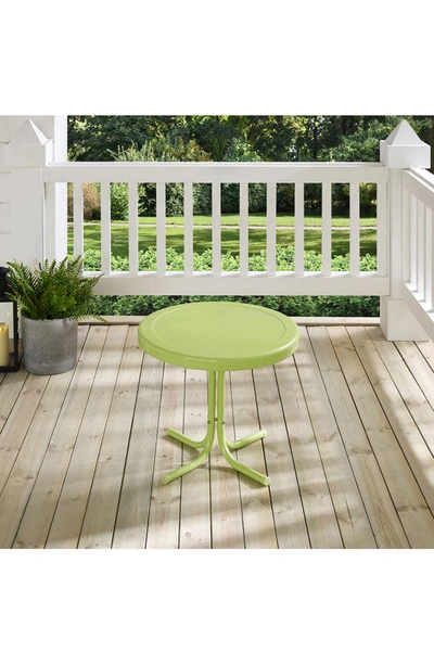 Crosley Radio Griffith Metal Round Side Table In Key Lime Gloss
