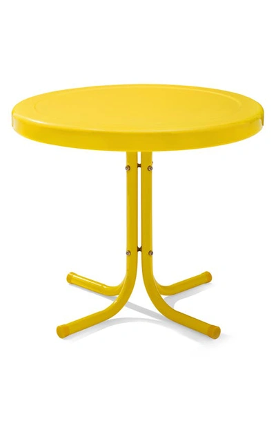 Shop Crosley Radio Griffith Metal Round Side Table In Bright Yellow Gloss