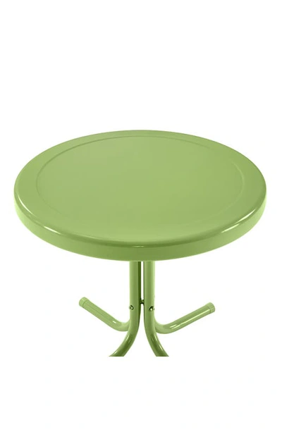 Crosley Radio Griffith Metal Round Side Table In Pastel Green Satin