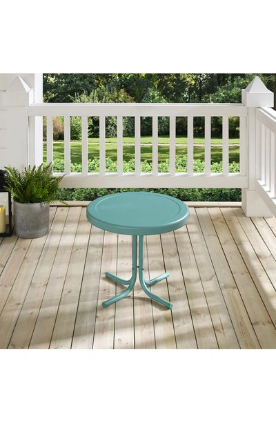 Shop Crosley Radio Griffith Metal Round Side Table In Pastel Blue Satin