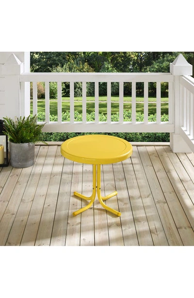 Shop Crosley Radio Griffith Metal Round Side Table In Bright Yellow Gloss
