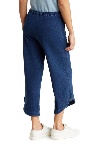Shop Ag Obtri Cotton Crop Wide Leg Pants In Blue