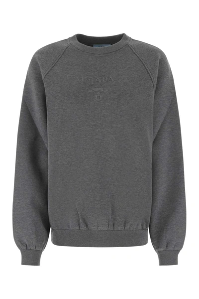 Shop Prada Sweatshirts In Grey