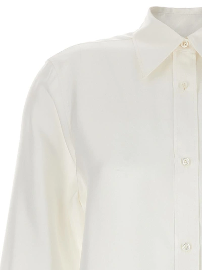 Shop Thom Browne Silk Bow Shirt In White