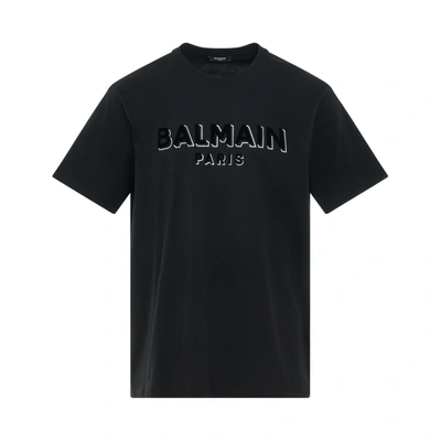 Shop Balmain Logo Flock & Foil T-shirt