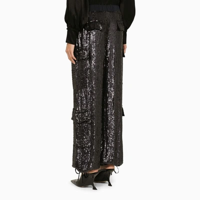 Shop P.a.r.o.s.h . Sequin Cargo Trousers In Blue