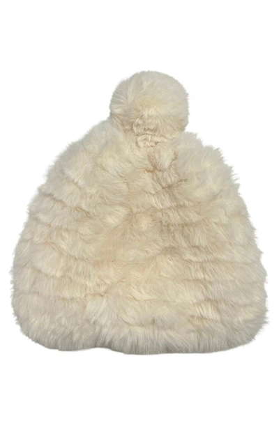 Shop Marcus Adler Faux Fur Pom Beanie In Ivory