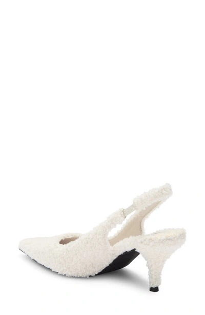 Shop Jeffrey Campbell Furz Faux Shearling Slingback Pump In Ivory Curly