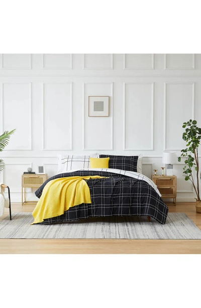 Southshore Fine Linens Urban Grid 5-piece Bedding Set In Black