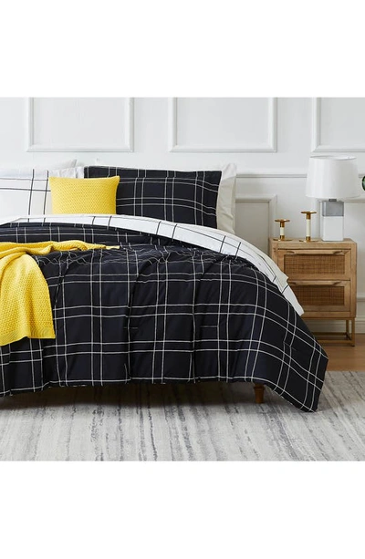 Southshore Fine Linens Urban Grid 5-piece Bedding Set In Black