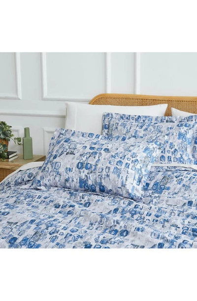 Southshore Fine Linens Rhythm Duvet Cover & Sham Set In Blue