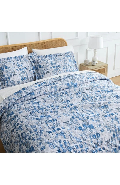 Southshore Fine Linens Rhythm Duvet Cover & Sham Set In Blue